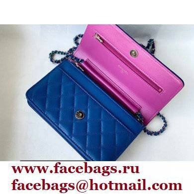 Chanel Rainbow Hardware Wallet on Chain WOC Bag Blue/Fuchsia 2021