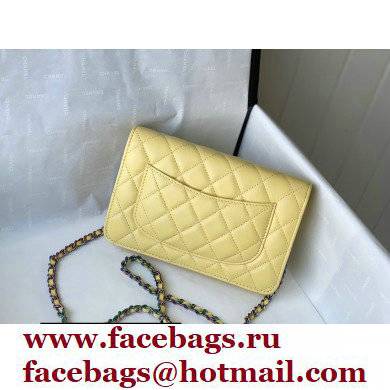 Chanel Rainbow Hardware Wallet on Chain WOC Bag Yellow 2021