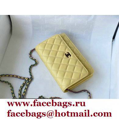 Chanel Rainbow Hardware Wallet on Chain WOC Bag Yellow 2021