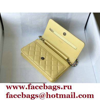 Chanel Rainbow Hardware Wallet on Chain WOC Bag Yellow 2021