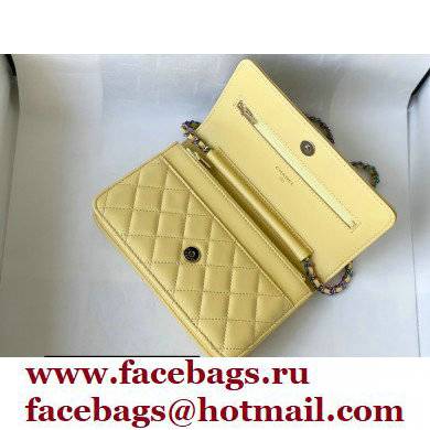 Chanel Rainbow Hardware Wallet on Chain WOC Bag Yellow 2021