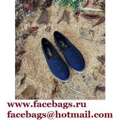 Chanel Tweed and Fabric CC Logo Espadrilles G29762 Navy Blue 2022