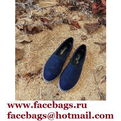 Chanel Tweed and Fabric CC Logo Espadrilles G29762 Navy Blue 2022