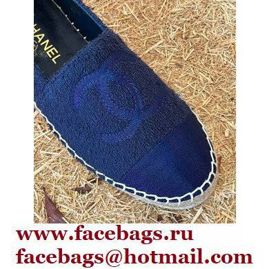 Chanel Tweed and Fabric CC Logo Espadrilles G29762 Navy Blue 2022