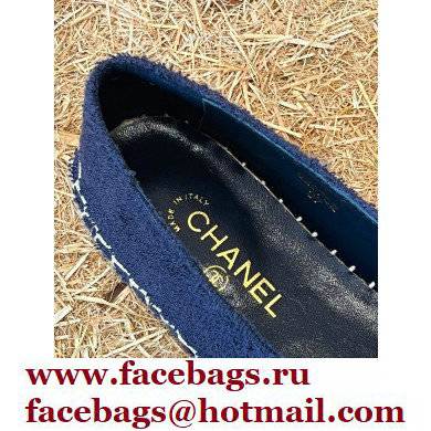 Chanel Tweed and Fabric CC Logo Espadrilles G29762 Navy Blue 2022