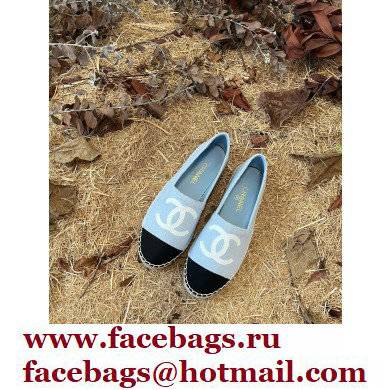 Chanel Tweed and Fabric CC Logo Espadrilles G29762 Sky Blue 2022