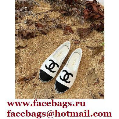 Chanel Tweed and Fabric CC Logo Espadrilles G29762 White/Black 2022