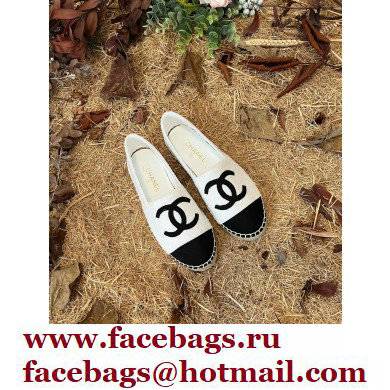 Chanel Tweed and Fabric CC Logo Espadrilles G29762 White/Black 2022