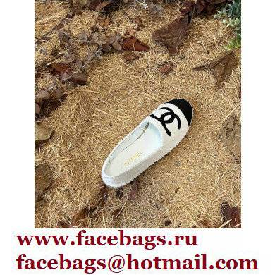 Chanel Tweed and Fabric CC Logo Espadrilles G29762 White/Black 2022