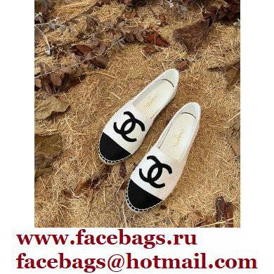 Chanel Tweed and Fabric CC Logo Espadrilles G29762 White/Black 2022