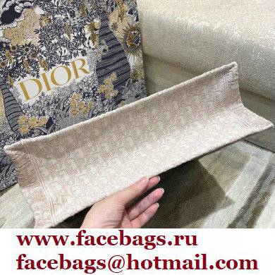 Dior Book Tote Bag in Oblique Embroidery Pale Pink 2021