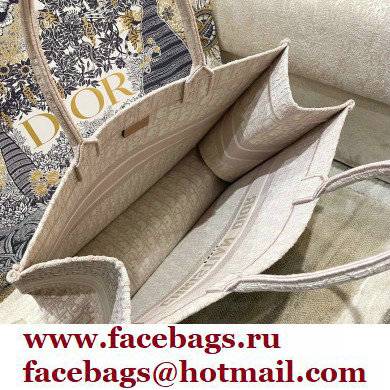 Dior Book Tote Bag in Oblique Embroidery Pale Pink 2021