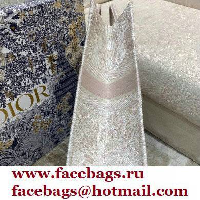 Dior Book Tote Bag in Toile de Jouy Embroidery Pale Pink 2021