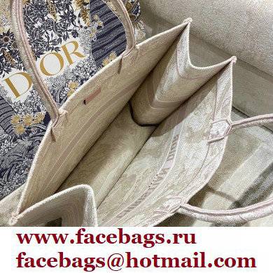 Dior Book Tote Bag in Toile de Jouy Embroidery Pale Pink 2021