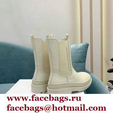 Dior Calfskin Trial Ankle Boots White 2021