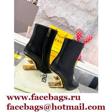 FENDI FIRST Leather High-heeled Boots Black 2021