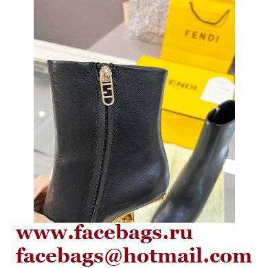 FENDI FIRST Leather High-heeled Boots Black 2021