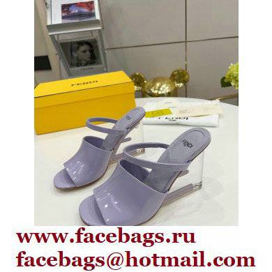 FENDI FIRST Patent Leather Clear High-heeled Sandals Lilac 2022