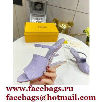 FENDI FIRST Patent Leather Clear High-heeled Sandals Lilac 2022