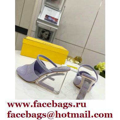 FENDI FIRST Patent Leather Clear High-heeled Sandals Lilac 2022