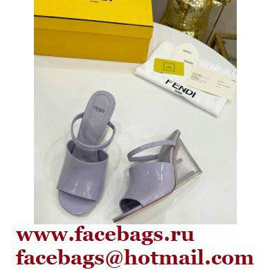 FENDI FIRST Patent Leather Clear High-heeled Sandals Lilac 2022