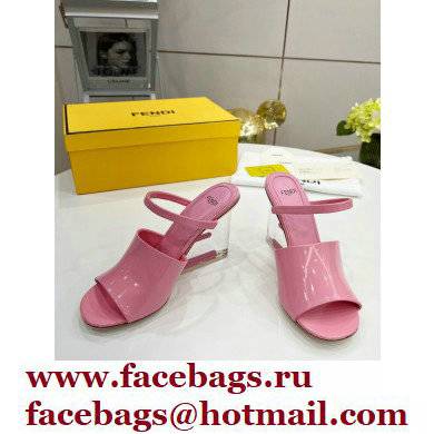 FENDI FIRST Patent Leather Clear High-heeled Sandals Pink 2022