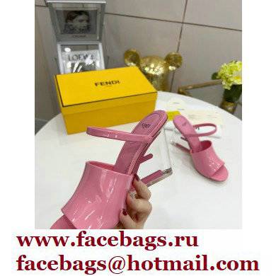 FENDI FIRST Patent Leather Clear High-heeled Sandals Pink 2022