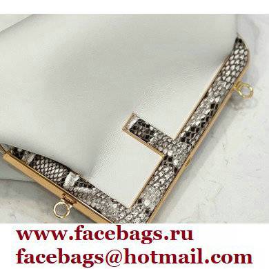 Fendi First Small Leather Bag White/Python Details 2021