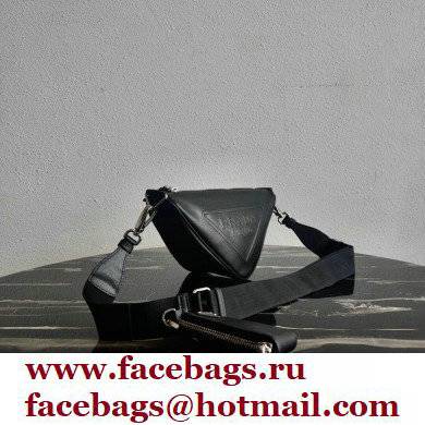 Prada Leather Triangle Shoulder Bag 1BH190 Black 2021