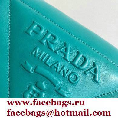 Prada Padded Nappa Leather Shoulder Bag 1BD306 Peacock Blue 2021