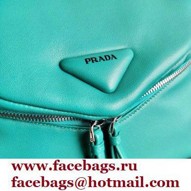 Prada Padded Nappa Leather Signaux Bag 1BC165 Peacock Blue 2021