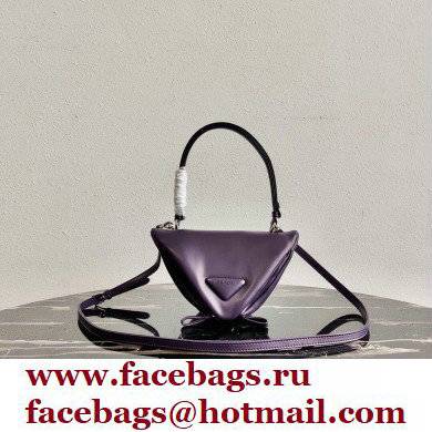 Prada Padded Nappa Leather Triangle Handbag 1BA315 Violet 2021