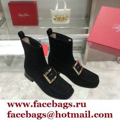 ROGER VIVIER Preppy Viv' suede leather Chelsea boots black