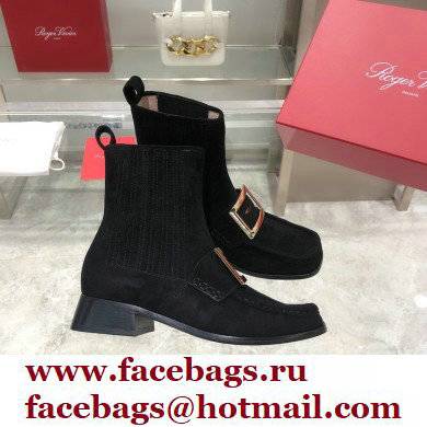 ROGER VIVIER Preppy Viv' suede leather Chelsea boots black