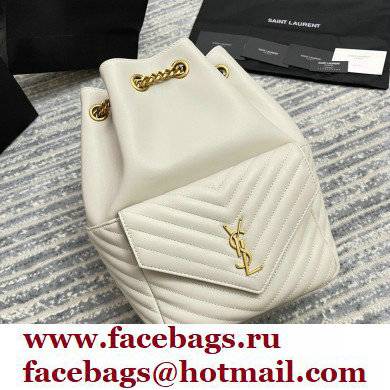 Saint Laurent Joe Backpack Bag in Leather 672609 White