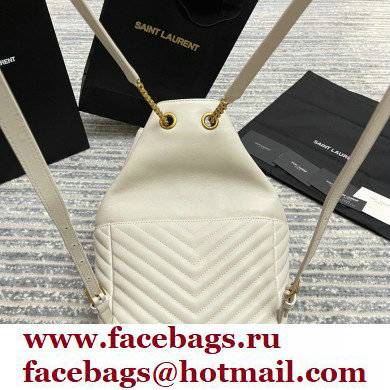 Saint Laurent Joe Backpack Bag in Leather 672609 White