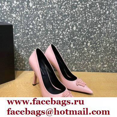 Versace Heel 9.5cm La Medusa Patent Leather Pumps Pink 2021