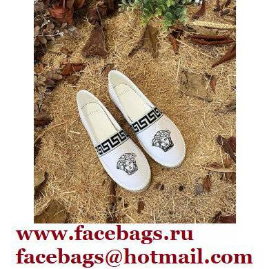 Versace Medusa Head Print Espadrilles White