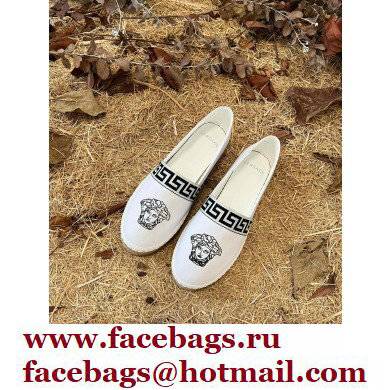 Versace Medusa Head Print Espadrilles White