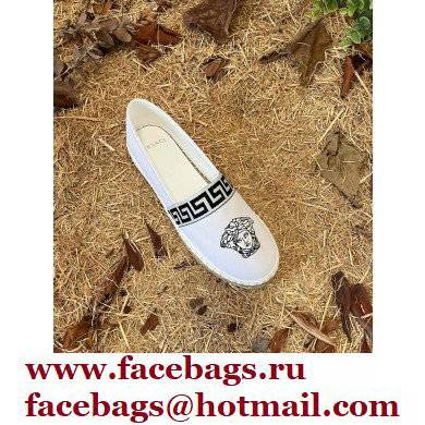 Versace Medusa Head Print Espadrilles White