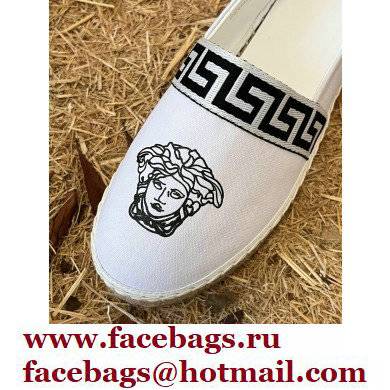 Versace Medusa Head Print Espadrilles White