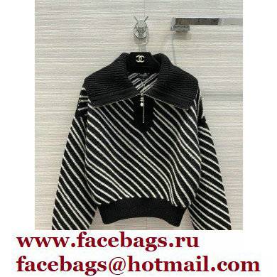 chanel 2021 FALL WINTER striped polo sweater