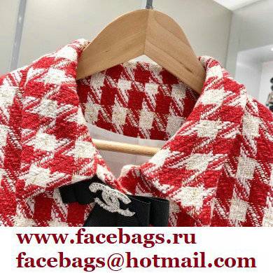 chanel red houndstooth dress 2022SS