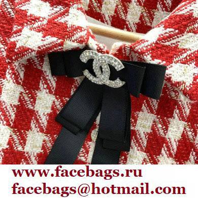 chanel red houndstooth dress 2022SS