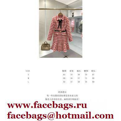 chanel red houndstooth dress 2022SS