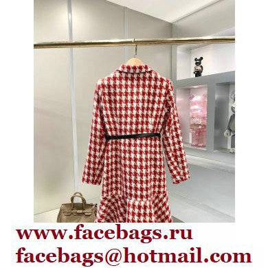 chanel red houndstooth dress 2022SS