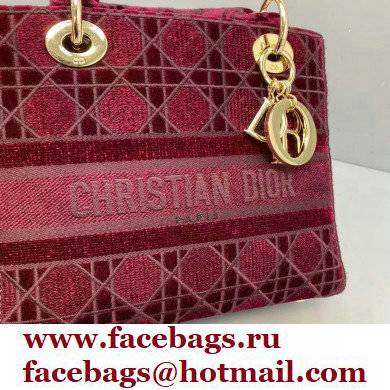 lady dior velvet medium bag burgundy 2021