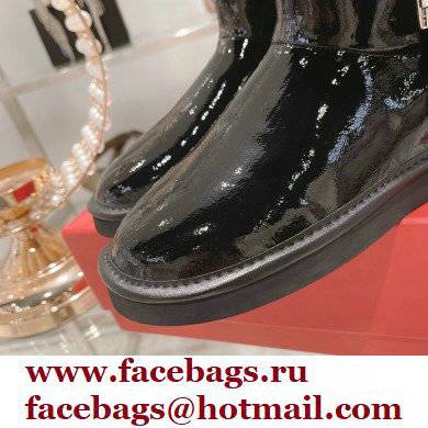 roger vivier Winter Viv' Strass snow Booties in Patent Leather black with black fur