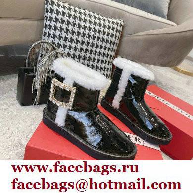 roger vivier Winter Viv' Strass snow Booties in Patent Leather black