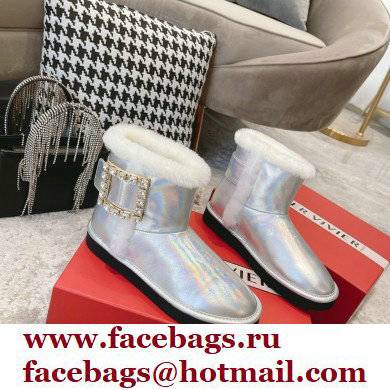 roger vivier Winter Viv' Strass snow Booties silver